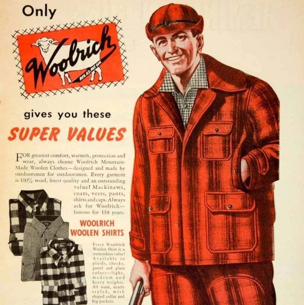 40s-50s Vintage Woolrich Woolen Mills Mackinaw Red Plaid Wool Hunting Jacket 42 - Picture 2 of 16